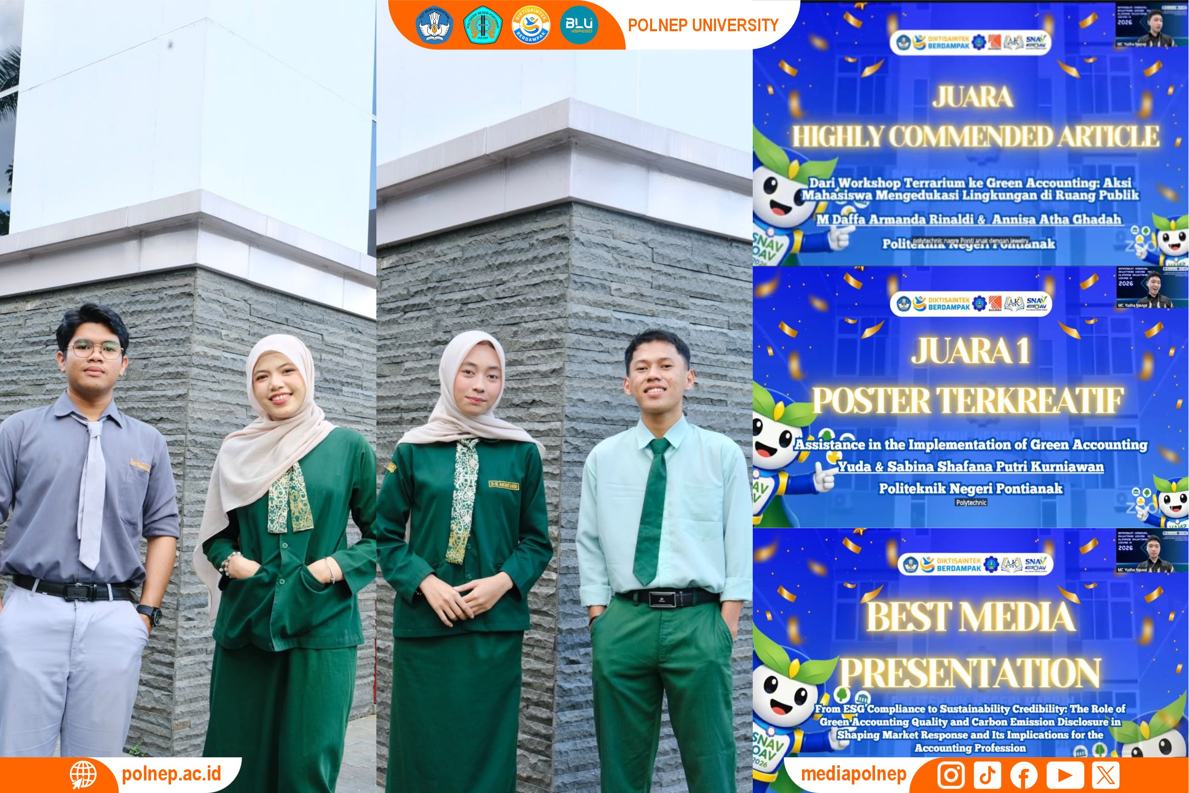 PRESTASI MEMBANGGAKAN! JURUSAN AKUNTANSI POLNEP RAIH 3 PENGHARGAAN PADA AJANG SNAV DAN OAV TAHUN 2026